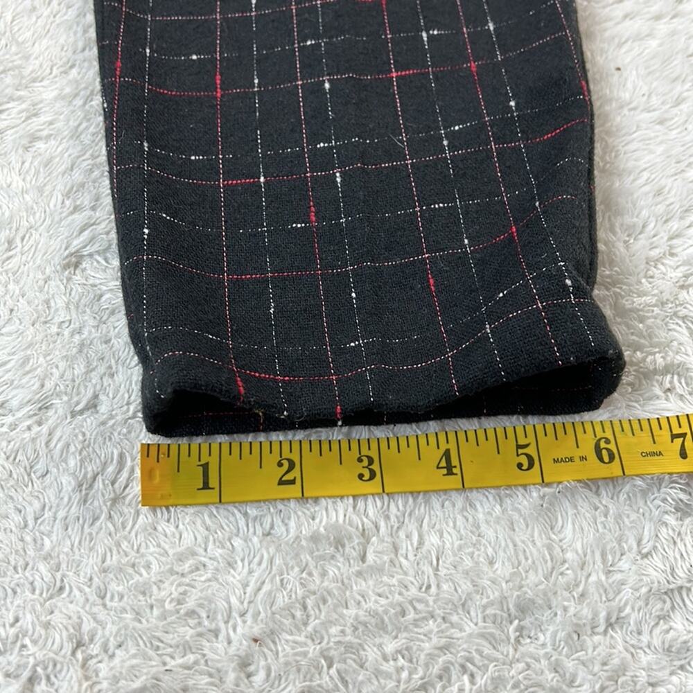 Vintage wool blend black check mark pleated front tapered dress pants, size 11 - Picture 5 of 8